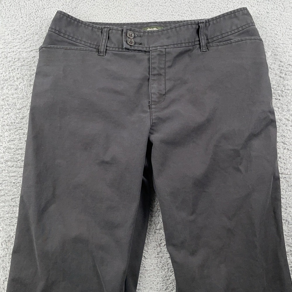 Eddie Bauer Pants Womens 12 Black Vashon Fit Stretch Wide Leg Chino Casual